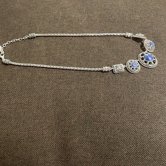 Talbots Silver- Tone Blue Sodalite Women Necklace NWOT - Picture 2 of 2